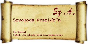 Szvoboda Arszlán névjegykártya